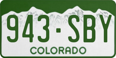 CO license plate 943SBY
