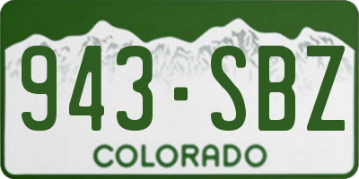 CO license plate 943SBZ
