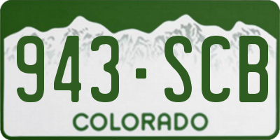 CO license plate 943SCB