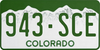 CO license plate 943SCE