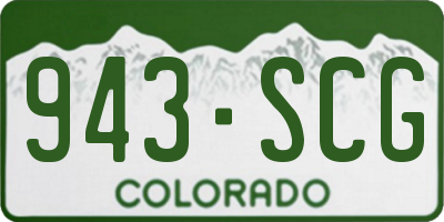 CO license plate 943SCG
