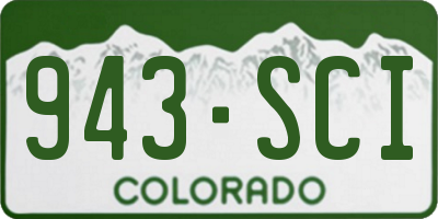 CO license plate 943SCI