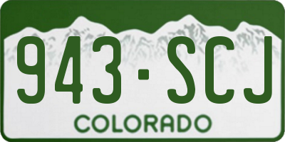 CO license plate 943SCJ
