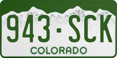 CO license plate 943SCK