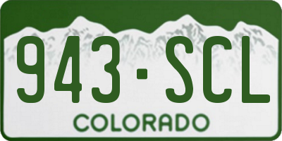 CO license plate 943SCL