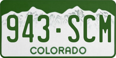 CO license plate 943SCM