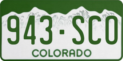 CO license plate 943SCO