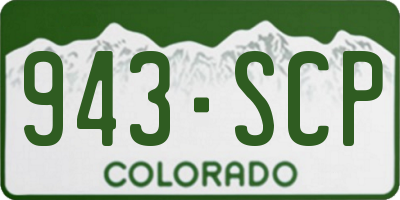 CO license plate 943SCP