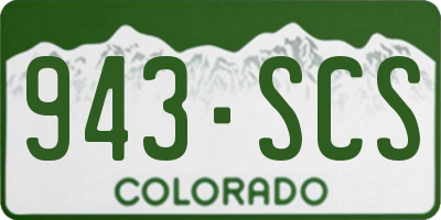 CO license plate 943SCS