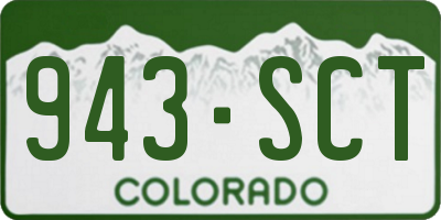 CO license plate 943SCT