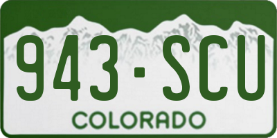 CO license plate 943SCU