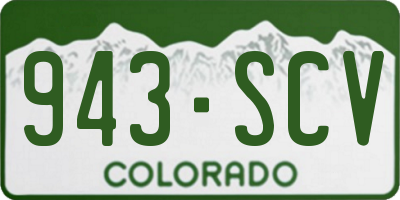 CO license plate 943SCV