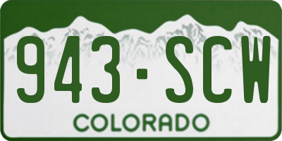 CO license plate 943SCW