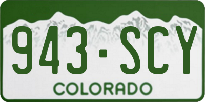 CO license plate 943SCY
