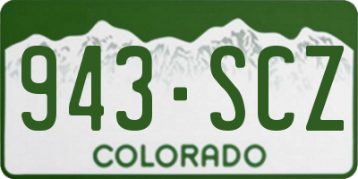CO license plate 943SCZ