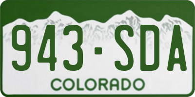 CO license plate 943SDA