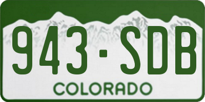 CO license plate 943SDB