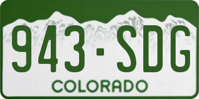 CO license plate 943SDG
