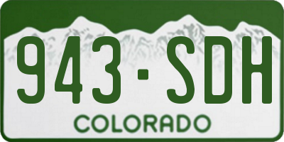 CO license plate 943SDH