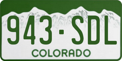 CO license plate 943SDL