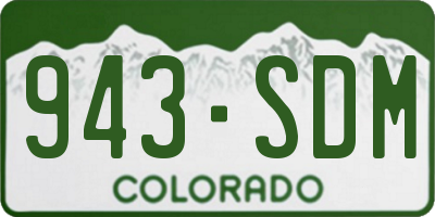 CO license plate 943SDM