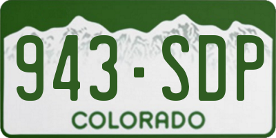 CO license plate 943SDP