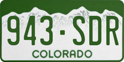 CO license plate 943SDR