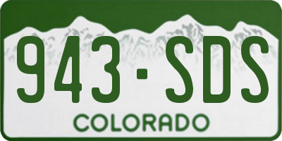 CO license plate 943SDS