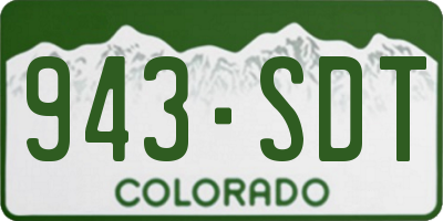 CO license plate 943SDT