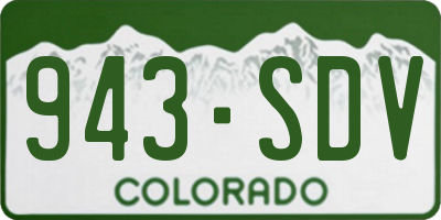 CO license plate 943SDV