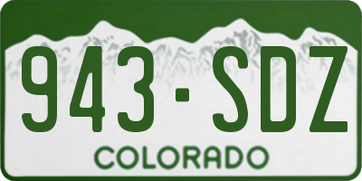 CO license plate 943SDZ