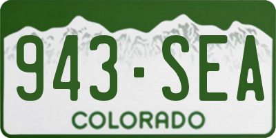 CO license plate 943SEA