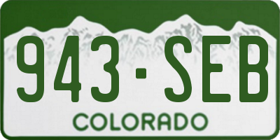 CO license plate 943SEB