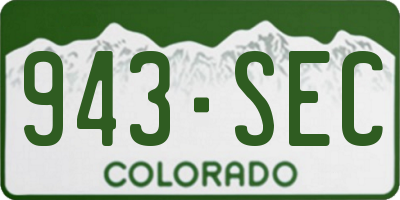 CO license plate 943SEC