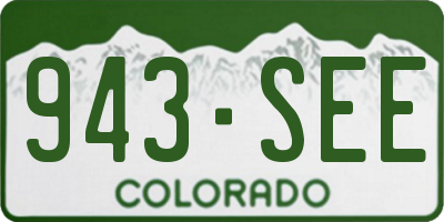 CO license plate 943SEE