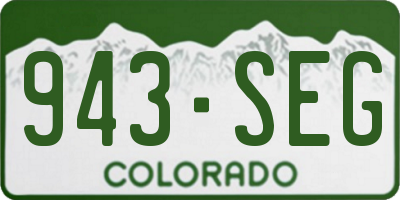 CO license plate 943SEG