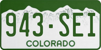 CO license plate 943SEI