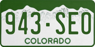 CO license plate 943SEO
