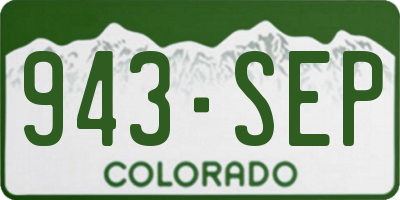 CO license plate 943SEP