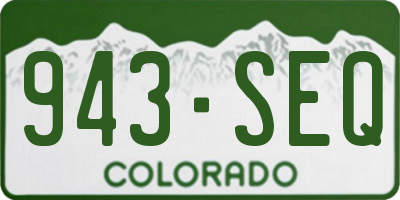 CO license plate 943SEQ