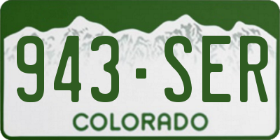 CO license plate 943SER