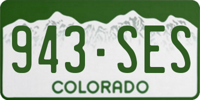 CO license plate 943SES