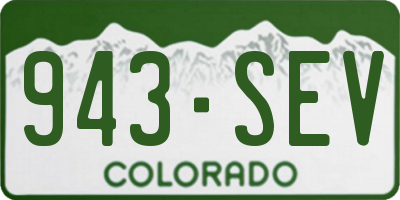 CO license plate 943SEV