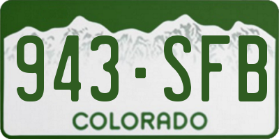 CO license plate 943SFB