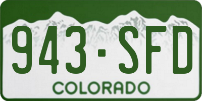 CO license plate 943SFD