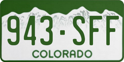 CO license plate 943SFF