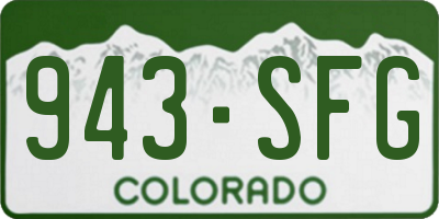 CO license plate 943SFG