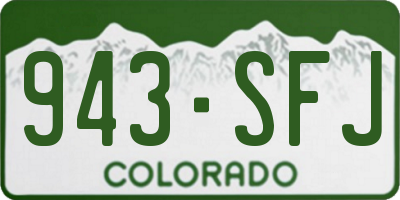 CO license plate 943SFJ