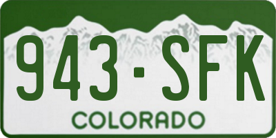 CO license plate 943SFK