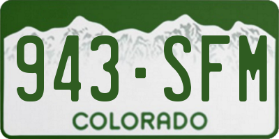 CO license plate 943SFM